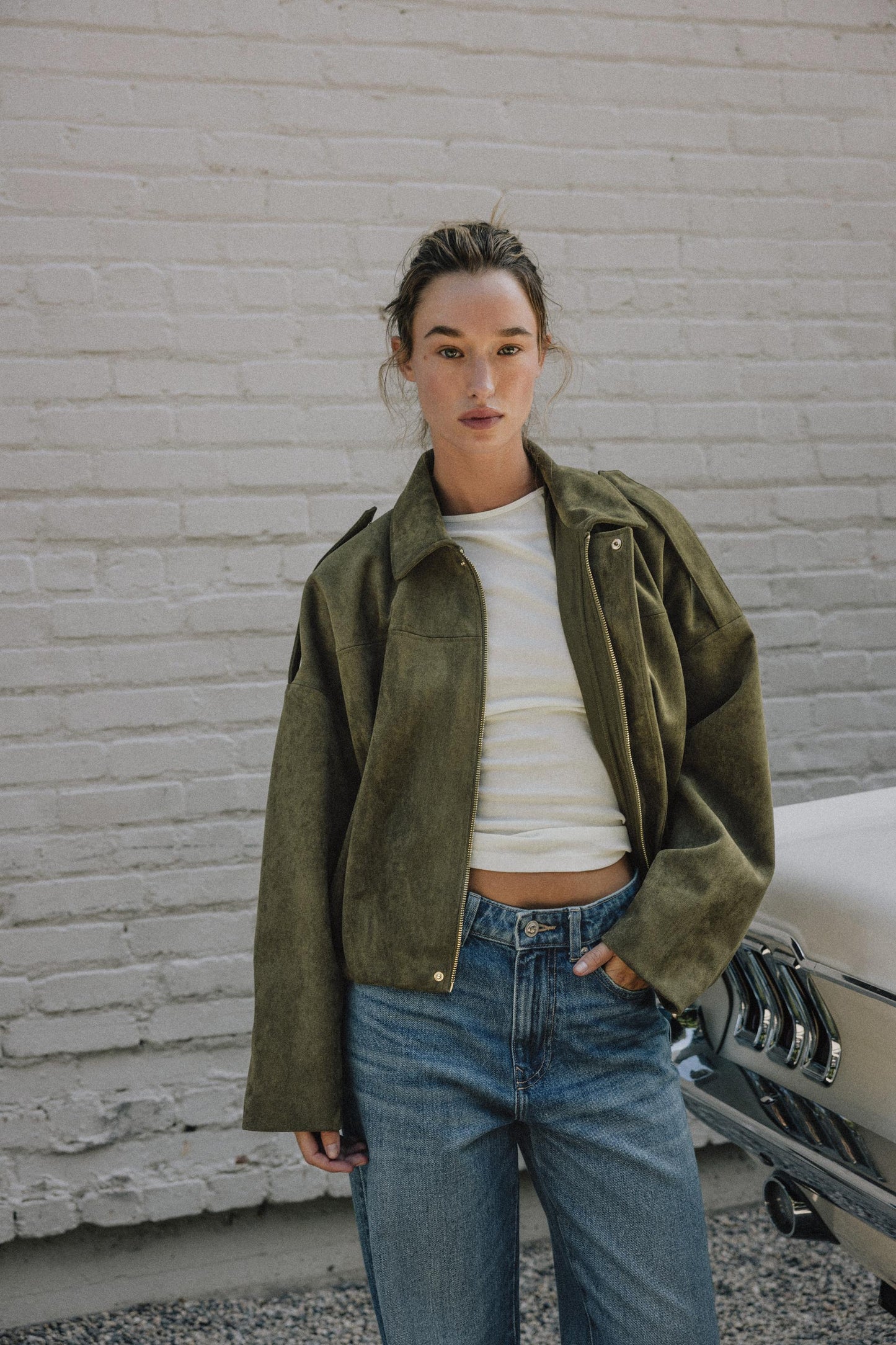 Olivia Suede Bomber