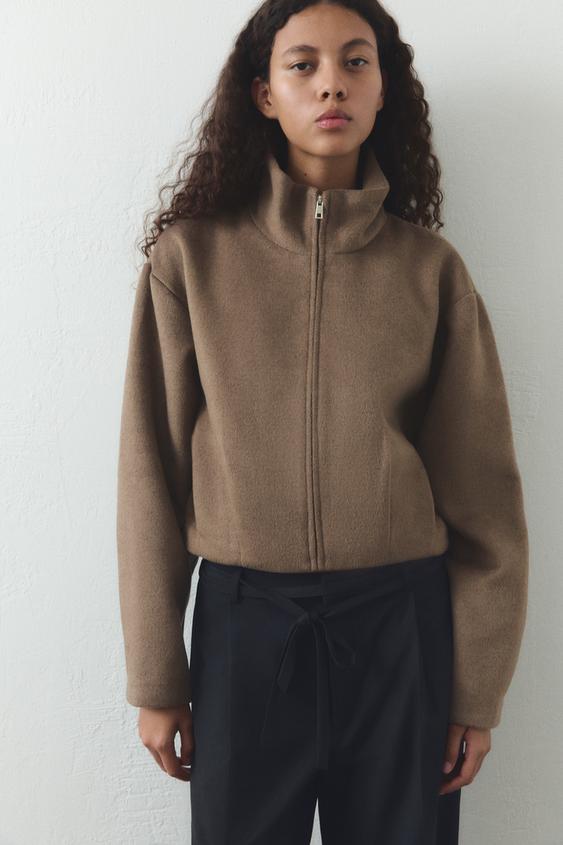 Lena High-Neck Wool Jacket
