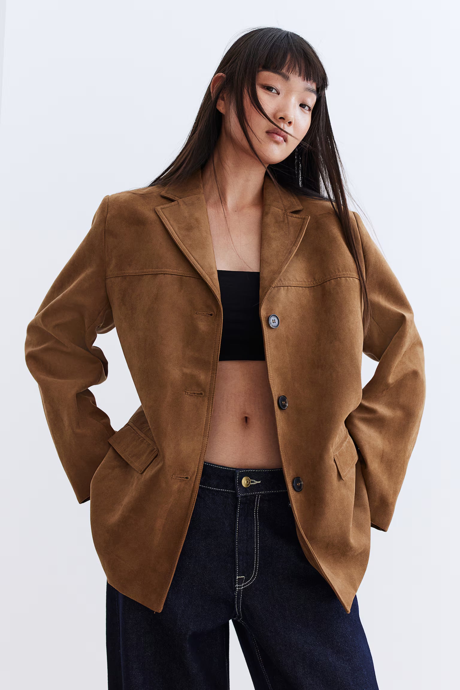 Isla Oversized Suede Blazer
