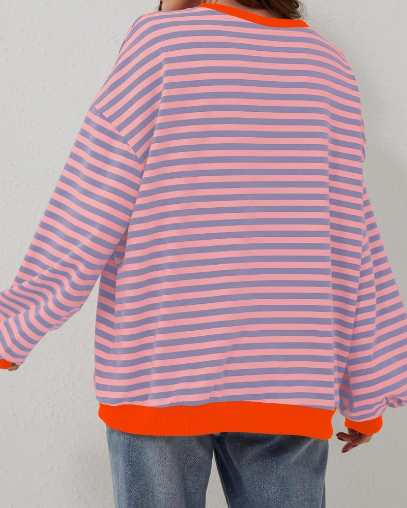 Zoë | Neon Stripe Relaxed Sweater