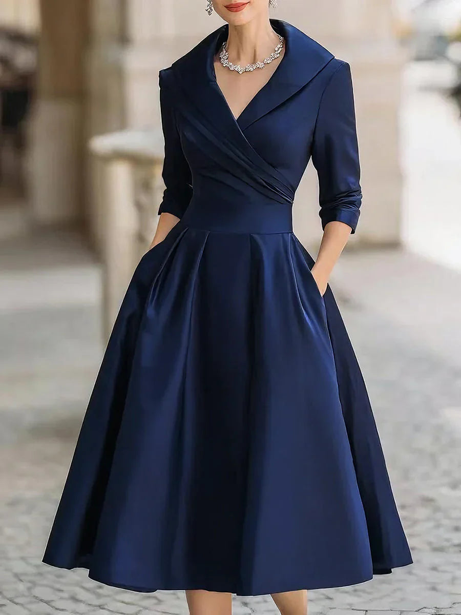 Clara | Elegant Satin Midi Dress