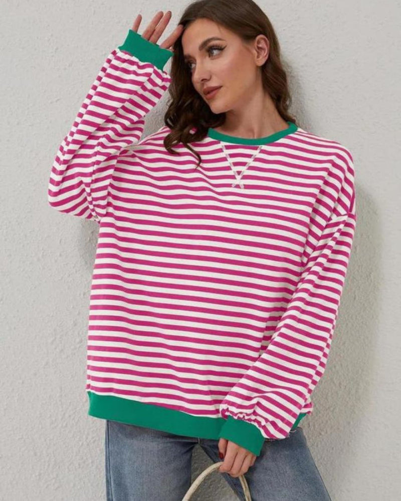 Zoë | Neon Stripe Relaxed Sweater