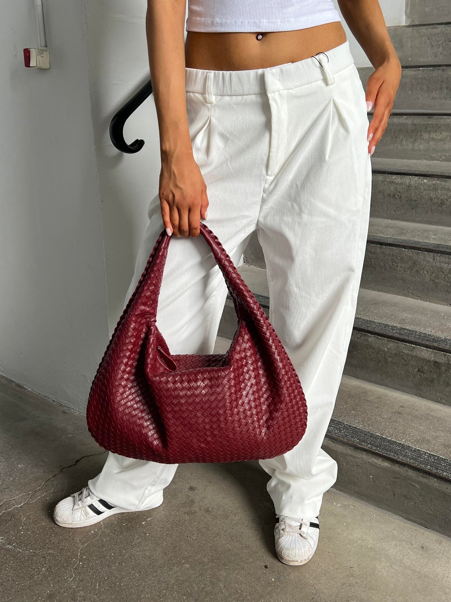 Mila Woven Shoulder Bag