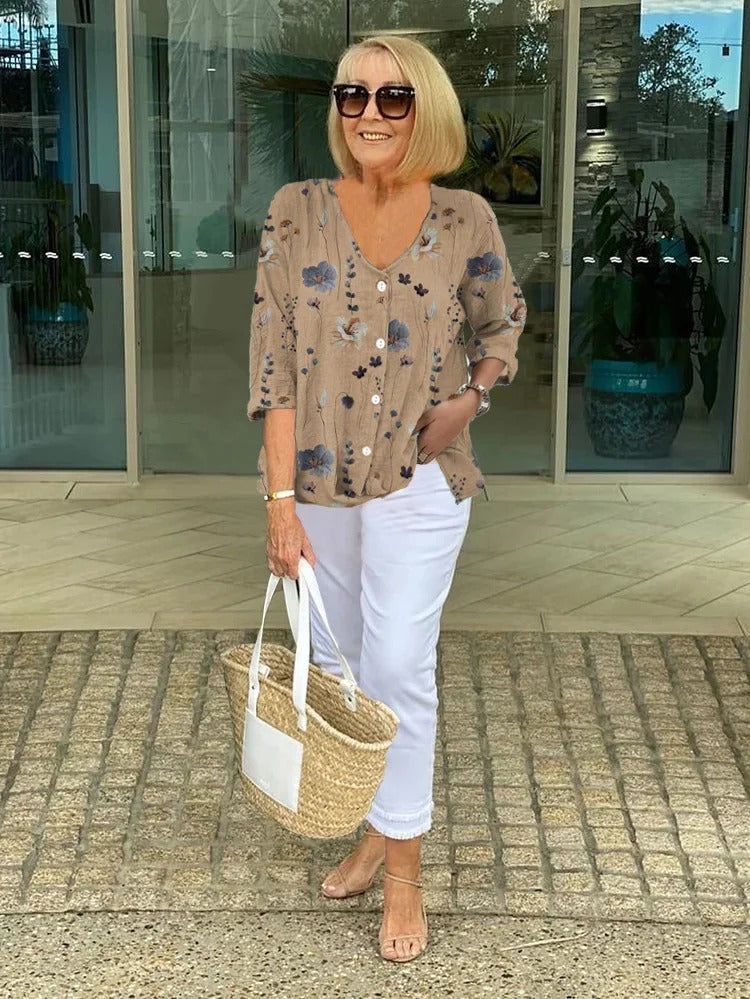 Lualhati | Button-Up Floral Blouse