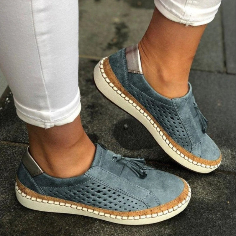 Nora | Olive Suede Slip-On Sneakers