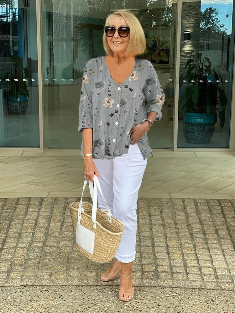 Lualhati | Button-Up Floral Blouse