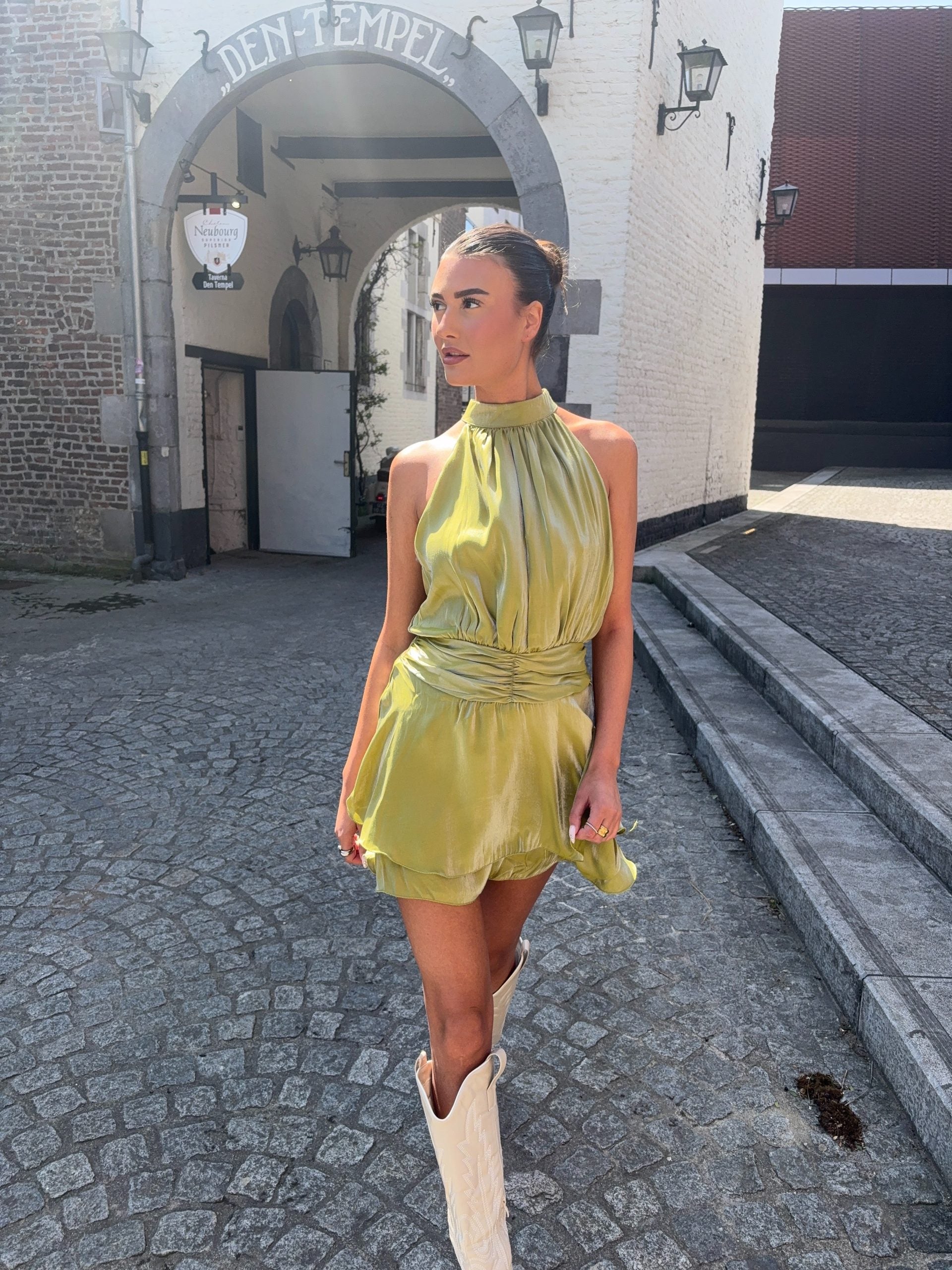 Olive Halter Jumpsuit