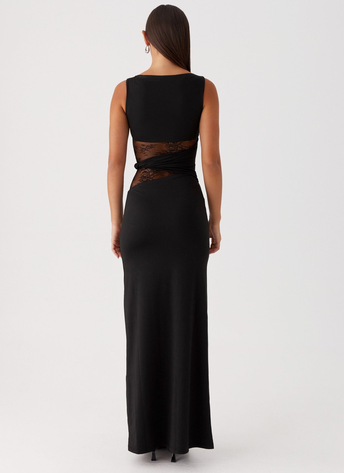 Midnight Lace Wrap Gown