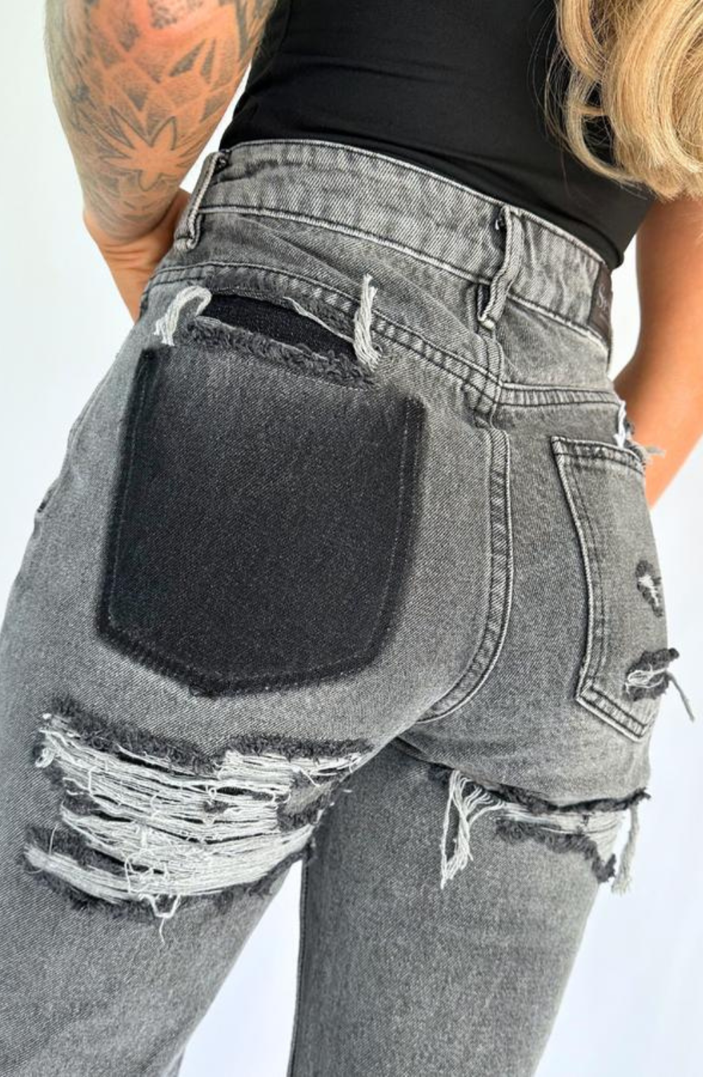 Romy Grey Straight Jeans