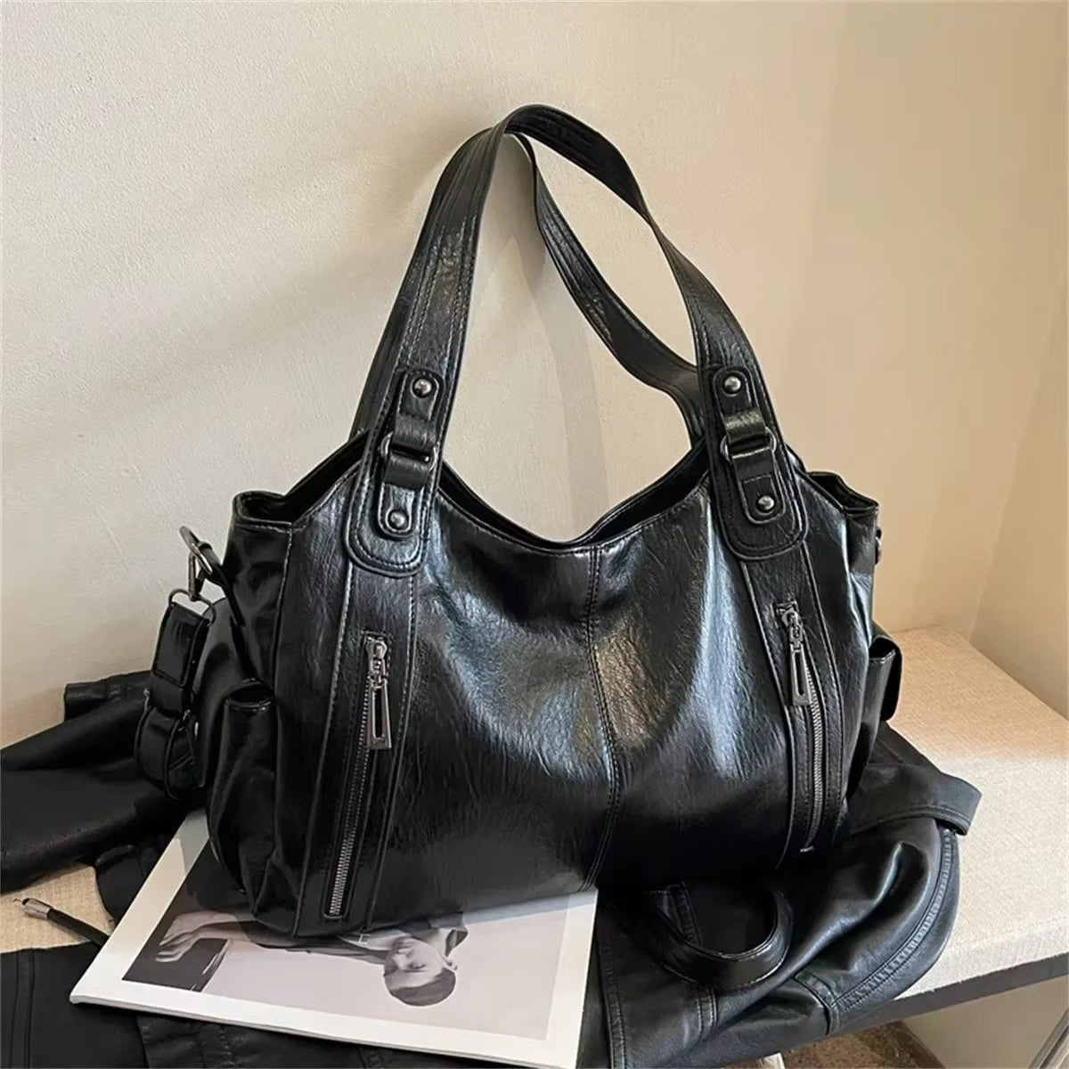 Black City Tote Bag