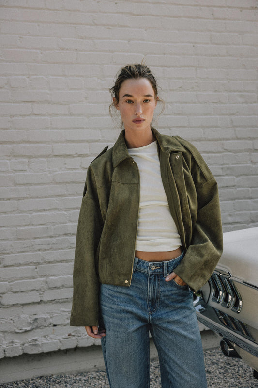 Olivia Suede Bomber