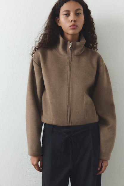 Lena High-Neck Wool Jacket