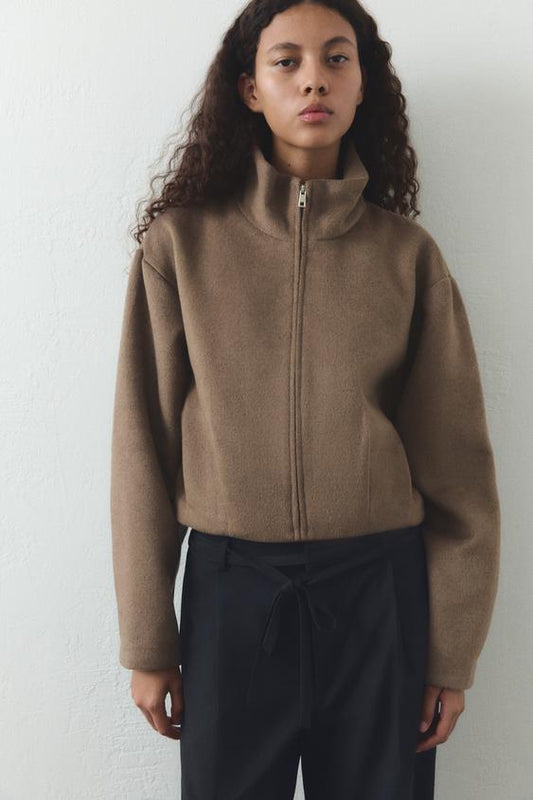 Lena High-Neck Wool Jacket