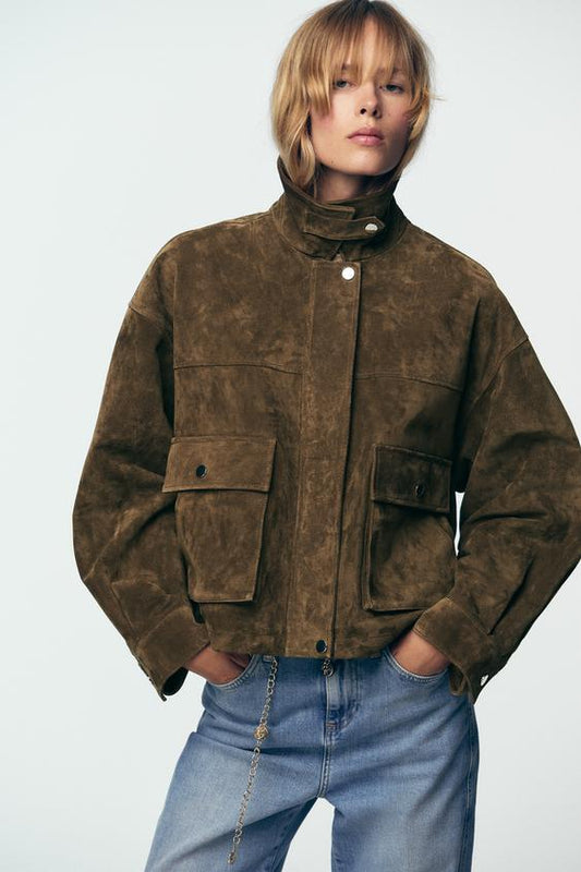 Clara Suede Utility Jacket