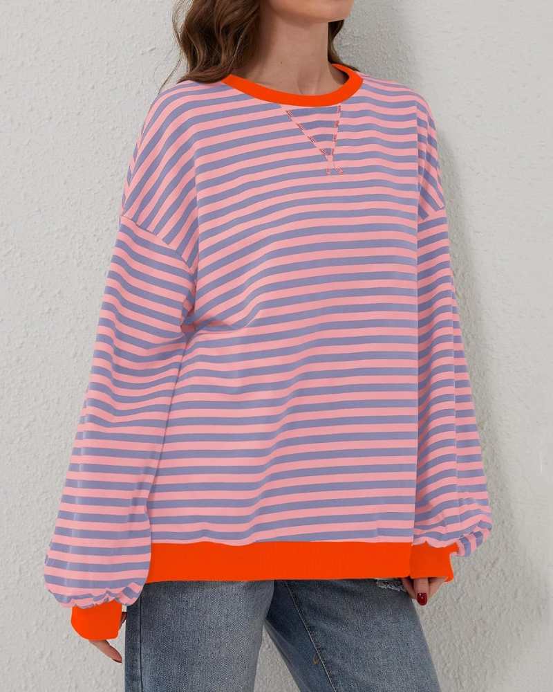 Zoë | Neon Stripe Relaxed Sweater