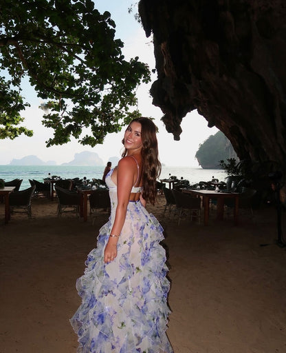 Blue Floral Maxi Dress