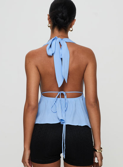 Ruby Halter Top Blue