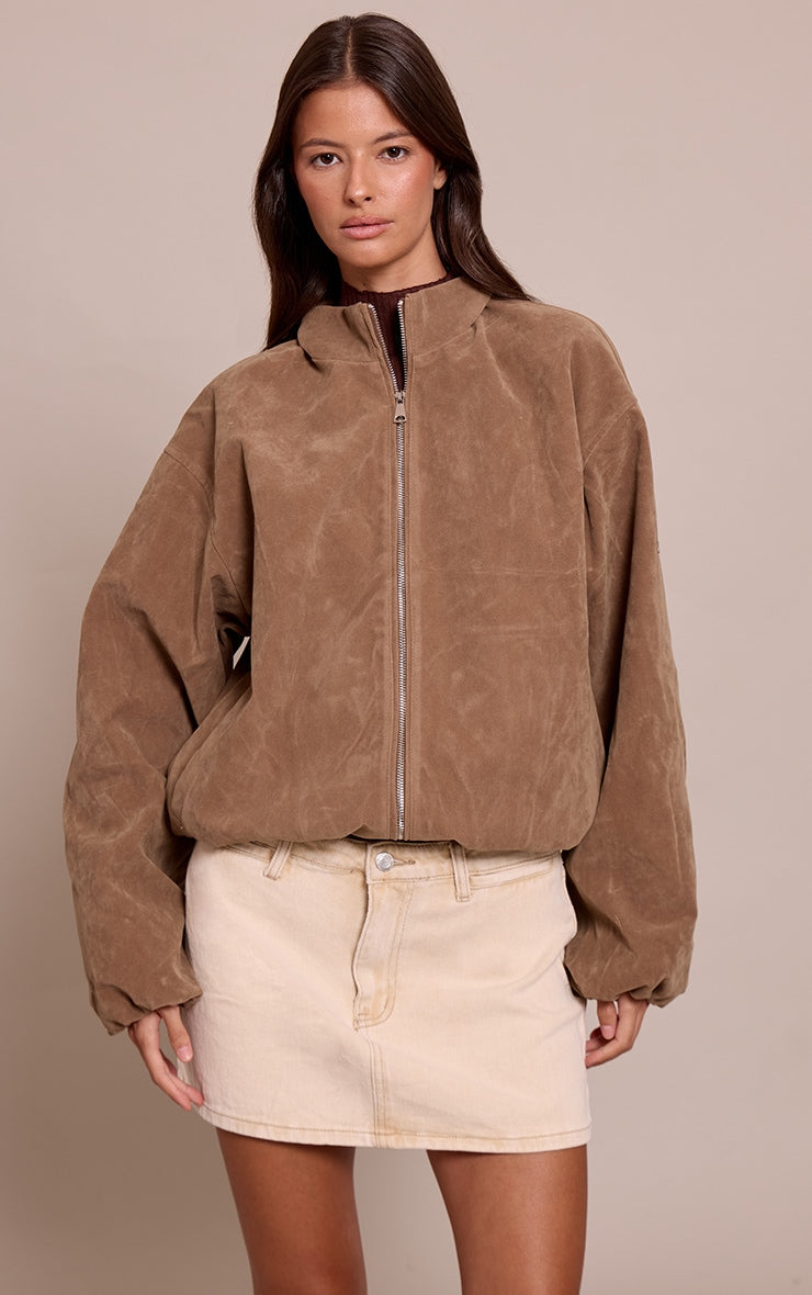 Maya Faux Suede Bomber