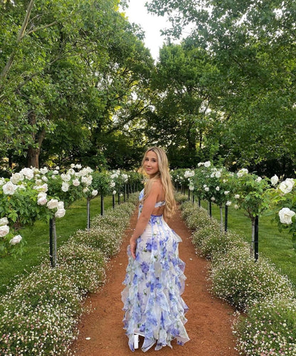 Blue Floral Maxi Dress