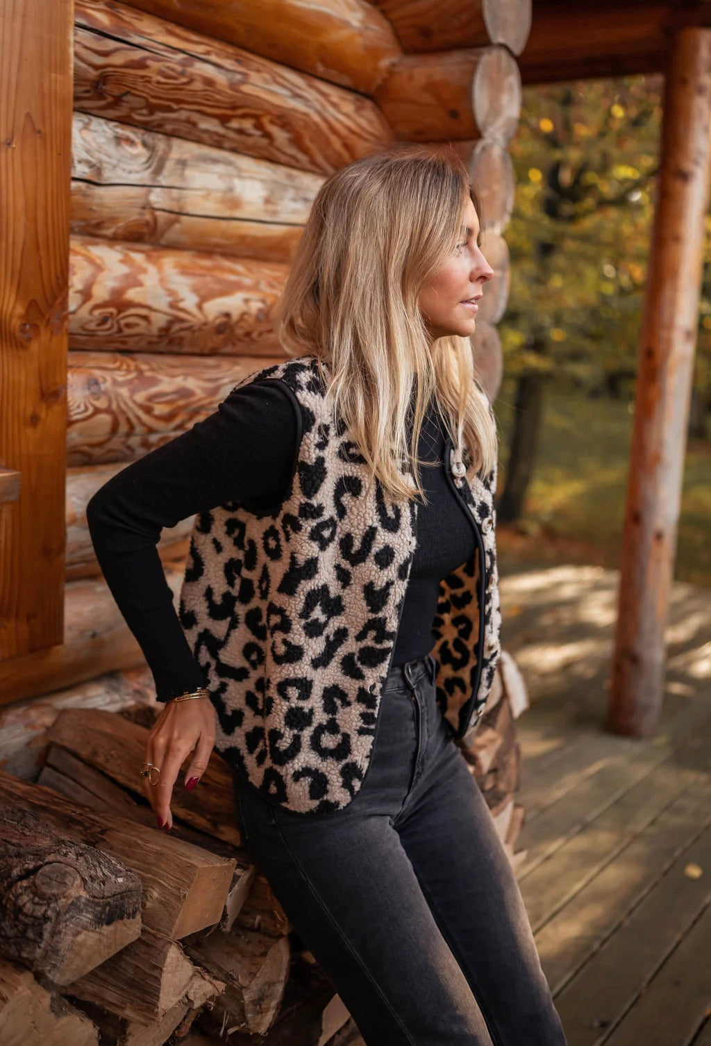 Astrid | Leopard Knitted Gilet