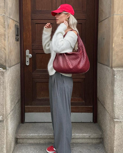 Mila Woven Shoulder Bag