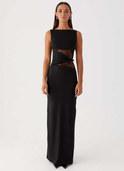 Midnight Lace Wrap Gown