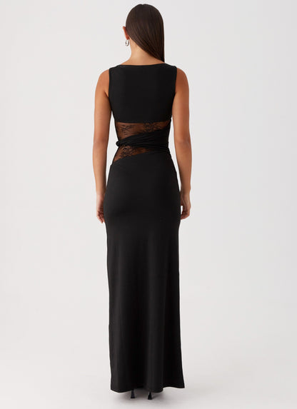 Midnight Lace Wrap Gown