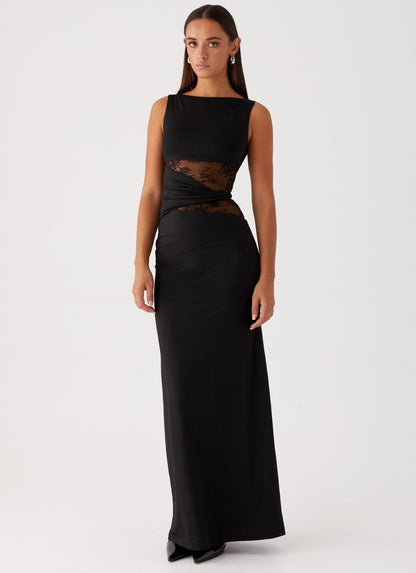 Midnight Lace Wrap Gown