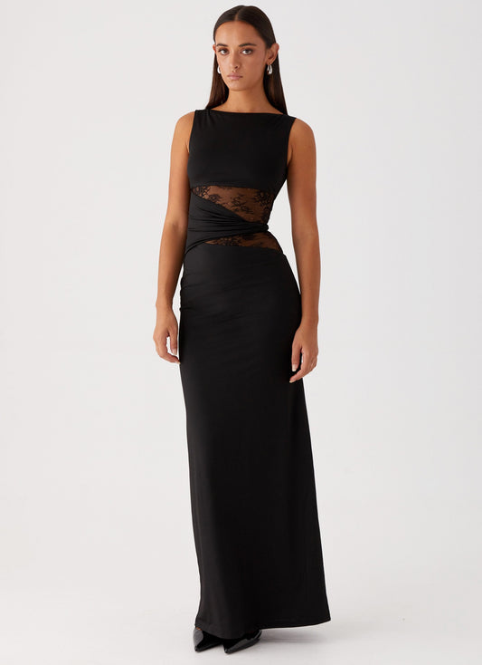 Midnight Lace Wrap Gown