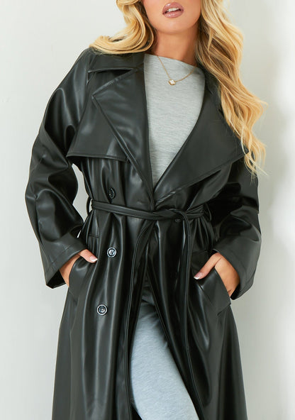Janey Leather Trench Coat