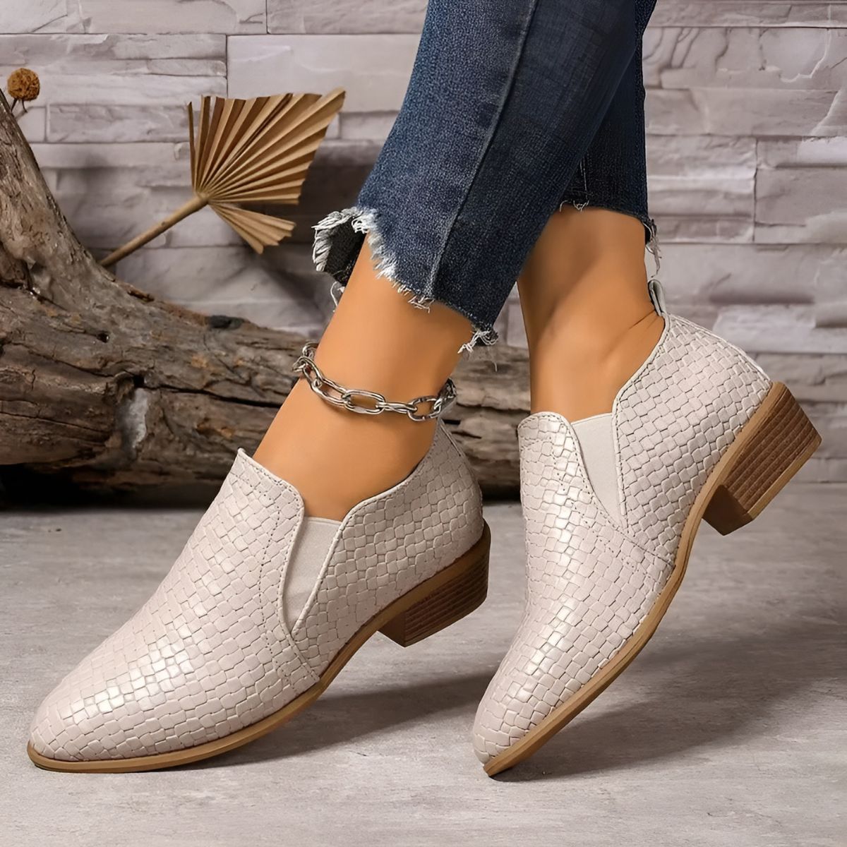 Claudia | Textured Slip-On Loafers