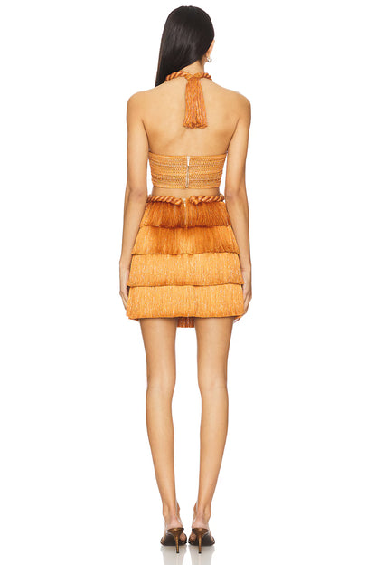 Sunflare Fringe Mini Dress