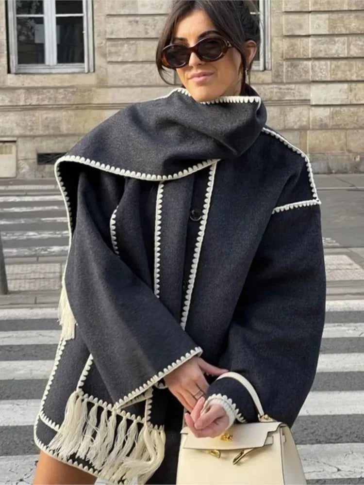 Celine Wool Fringe Coat