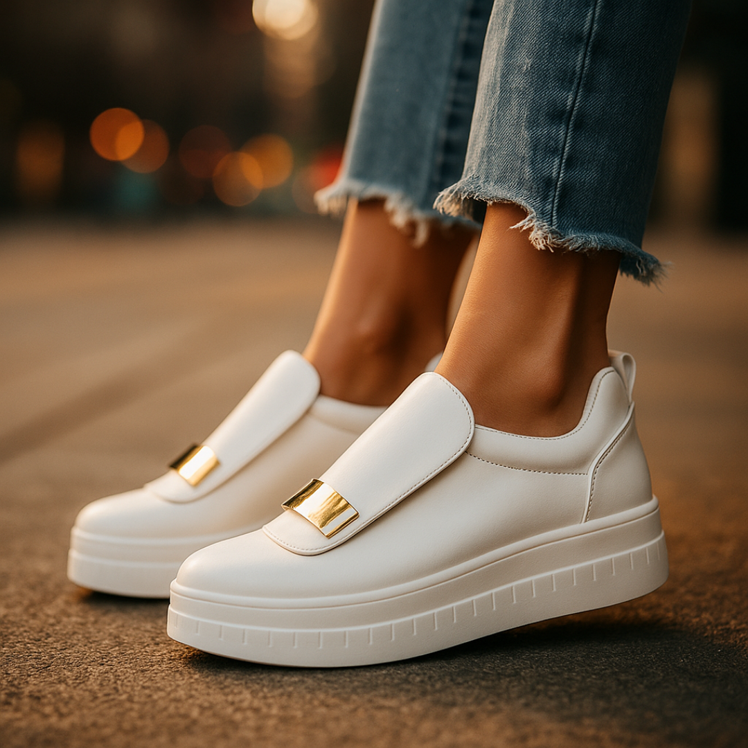 Alina | Luxe White Slip-On Loafers