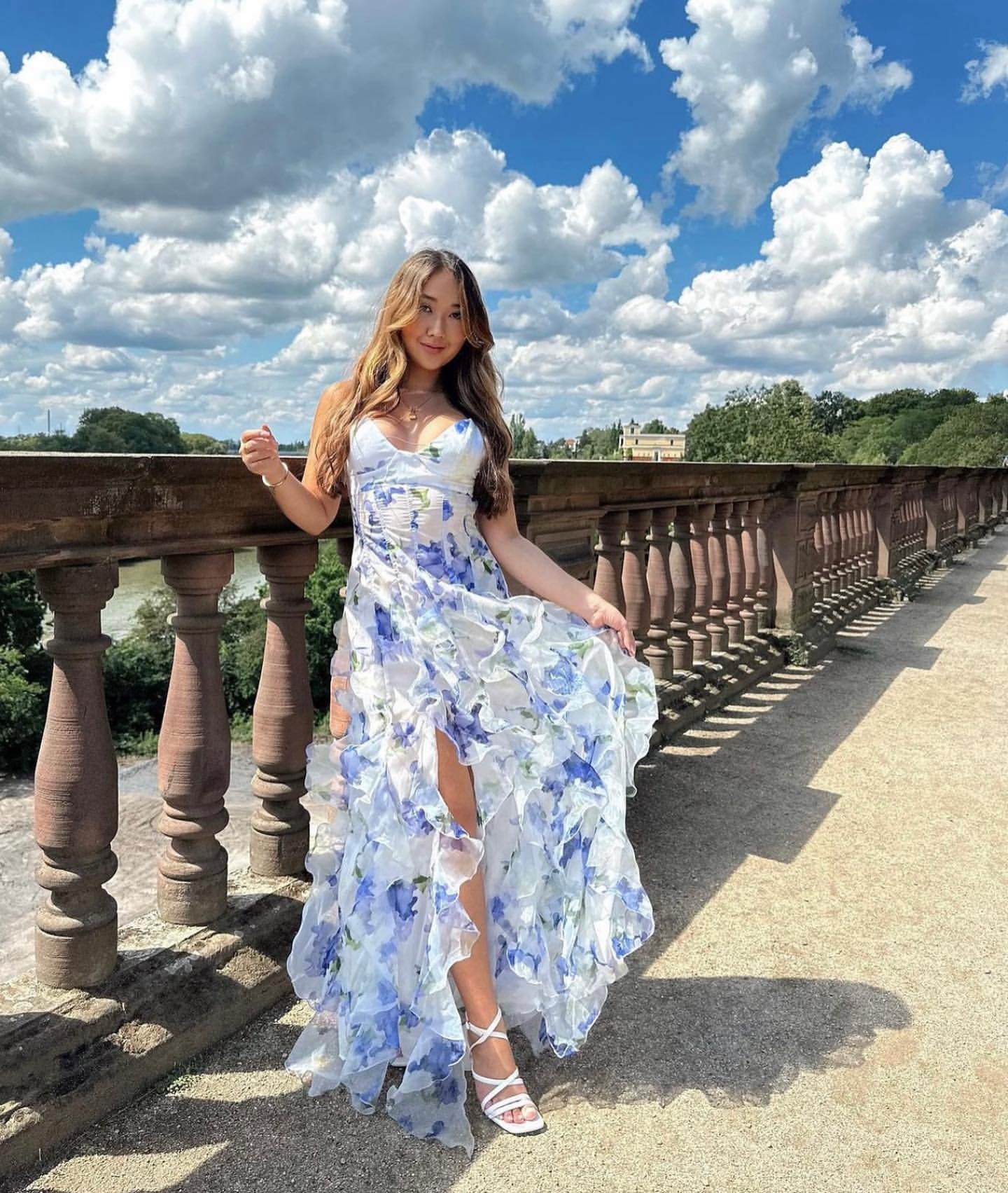 Blue Floral Maxi Dress