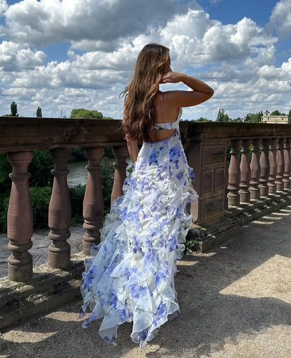 Blue Floral Maxi Dress