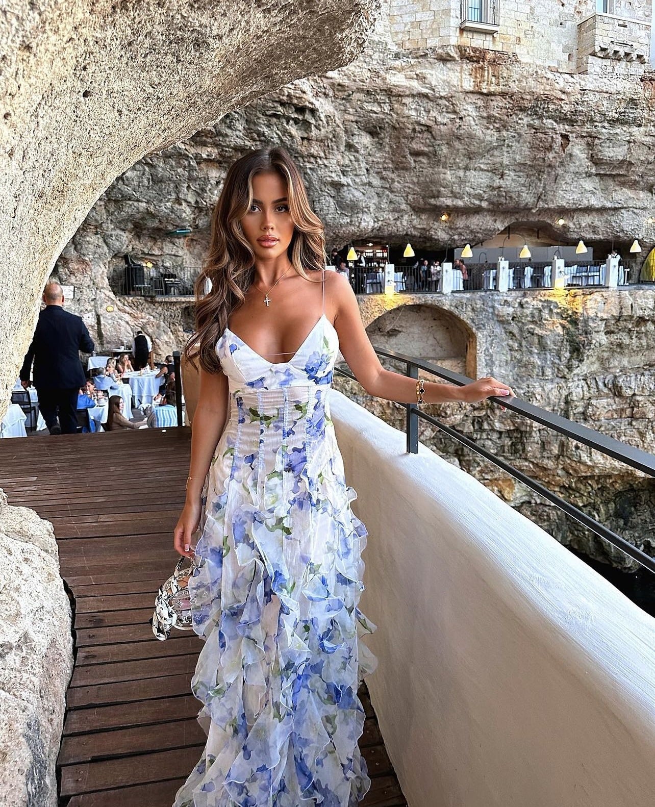 Blue Floral Maxi Dress