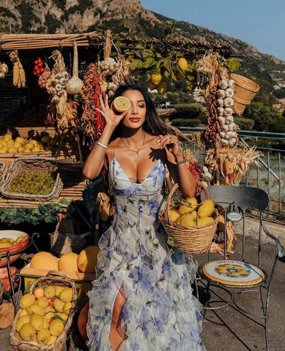 Blue Floral Maxi Dress