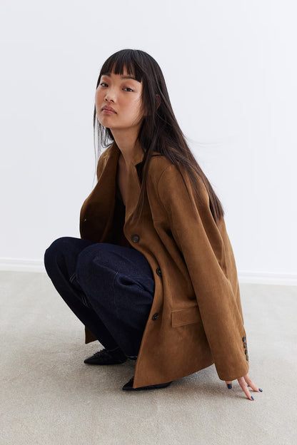 Isla Oversized Suede Blazer