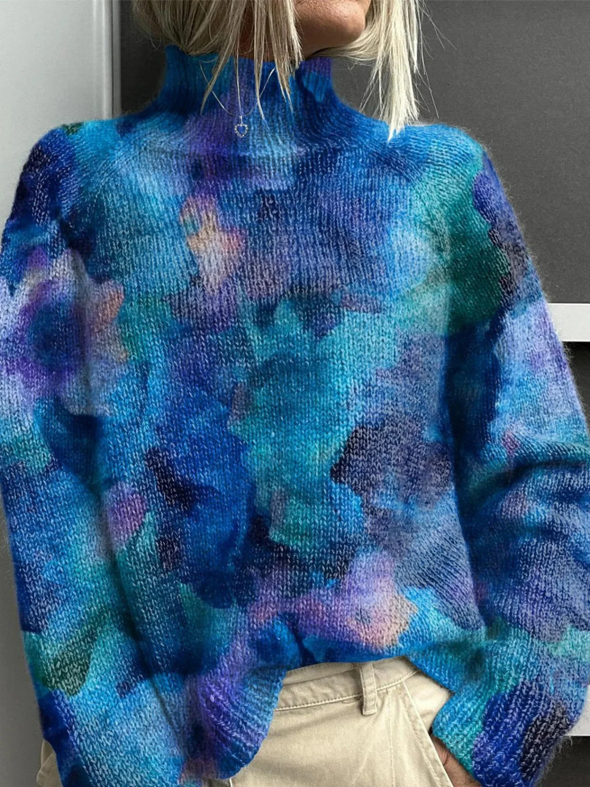 Ellis – Knitted turtleneck forest sweater